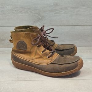 Sorel Mens Hoankle Brown Leather Boots Shoes Sz 12
